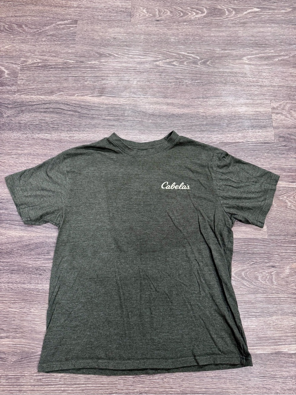 Cabela’s Graphic Logo T Shirt Mens Large Green Outdoor Hunting Tee